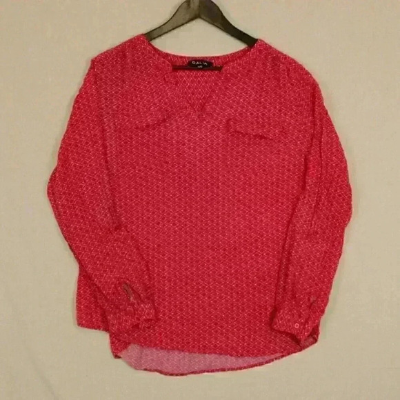 🔵 2/$15 ~ DALIA ladies blouse XL pink with white - Picture 5 of 10